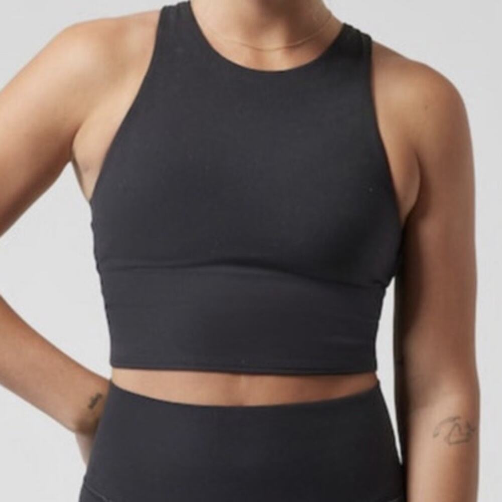 Athleta Conscious Crop Bra Size Small Arbor Olive A-C Cup Racerback Tank Top